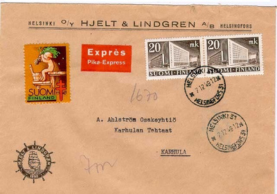 1945 20mk postitalo pari pikakirje