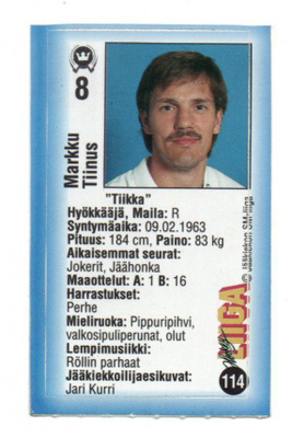Jääkiekko JyväsHyvä n:o 8 Markku Tiinus