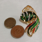 Vintage Gold Plated emaloitu kala rintakoru rintaneula - pikkukuva 4