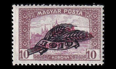 Unkari 311 ** Parlamenttitalo vehnäntähkä pp 10 Kr (1920)
