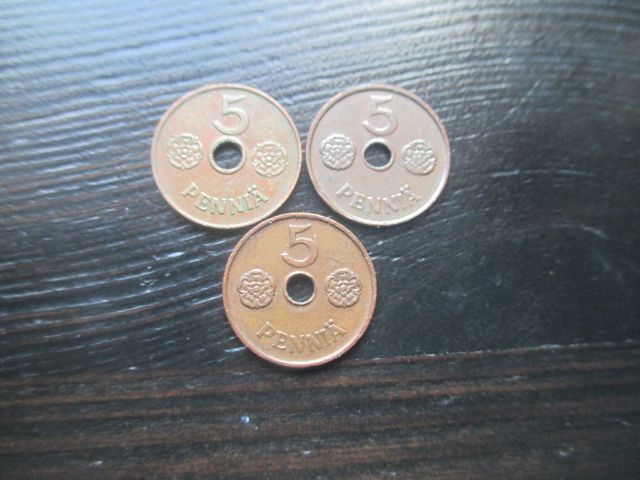 5 Penniä 1941,1942 ja 1943