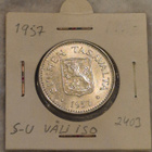 Hopearaha 200 markkaa 1957, Suomi, 8,3 g Ag500 - pikkukuva 2