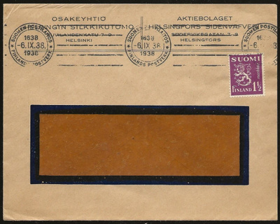 Viestillinen No 6a Helsinki (1938) Suomen Postilaitos