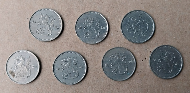 25 penniä 1939 - 7 kpl