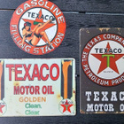 TEXACO peltikyltit 3 kpl huoltamo motor oil gasoline bensa - pikkukuva 1