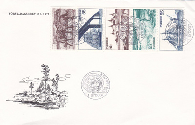 RUOTSI 1972 - Fa 769/73 FDC KUORI