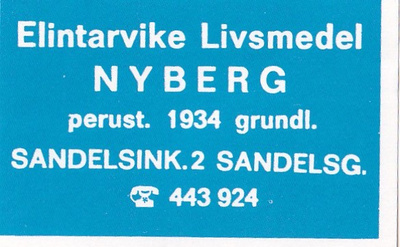 Elintarvike Nyberg  Sandelsink.2  , b425