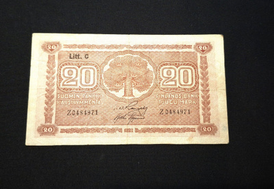 20 Markkaa 1922 Litt,C Kunto 5