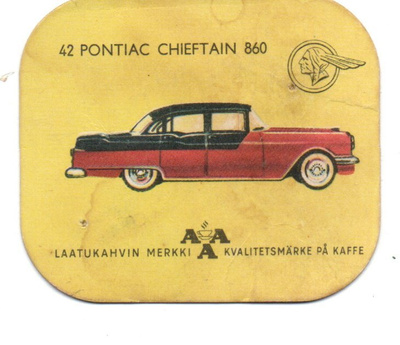 Kahvilappu AAA n:o 42 PONTIAC CHIEFTAIN