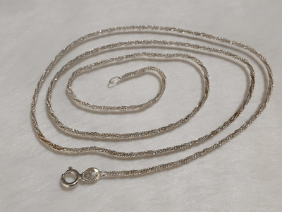 62cm-Kotimainen Hopea Twist Rope Chain Links kaulaketju Aro