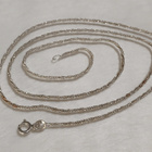 62cm-Kotimainen Hopea Twist Rope Chain Links kaulaketju Aro - pikkukuva 1