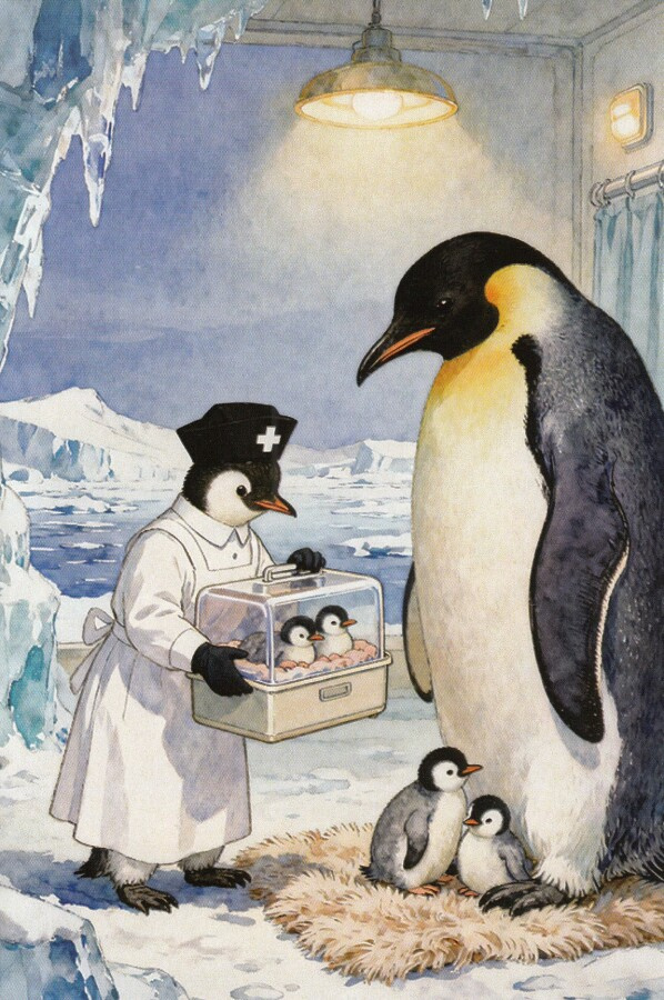 Pingviini sairaanhoitajana