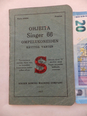 VANHAT Käyttöohjeet SInger 66 Ompelukone 1927