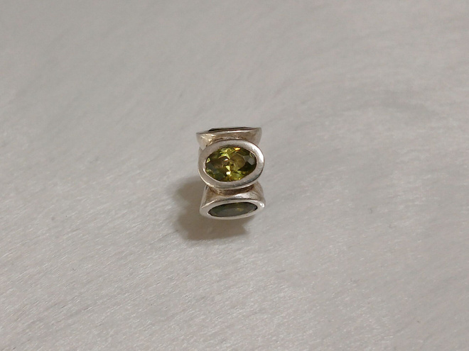 Pandora Green Oval Lights Charm Retired Sterling Silver