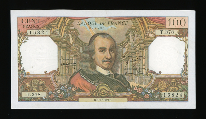 Ranska 100 Francs 2.1.1969.B, Corneille, P149c