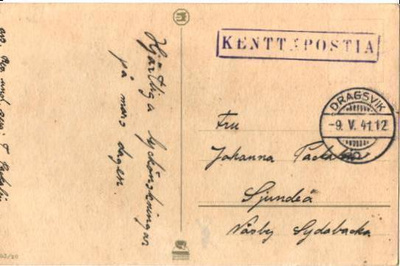 KENTTÄPOSTI DRAGSVIK-SJUNDEÅ