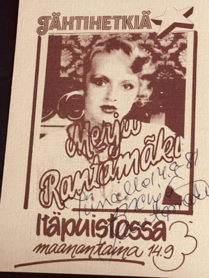 Merja Rantamäki nimikirjoitus mainoksessa