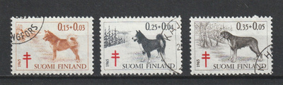 1965 Tuberkuloosi-merkkisarja leimattuna