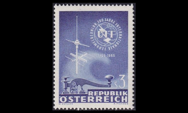 Itävalta 1181 ** Televiestintäliitto ITU 100v (1965)