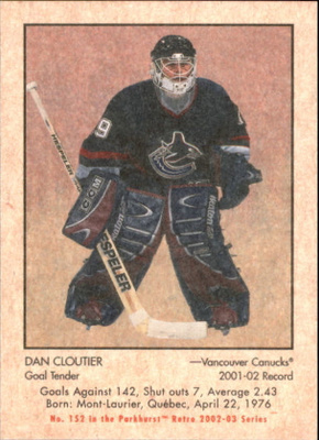 2002-03 Parkhurst Retro #152 Dan Cloutier