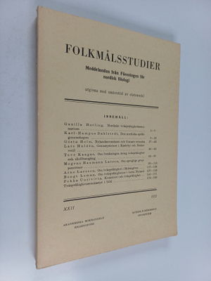 Ivar Westman ym. : Folkmålsstudier : Meddelanden från For...