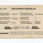 Purkkakuva Hellas AUTOSARJA n:o 79 TRIUMPH HERALD - pikkukuva 2