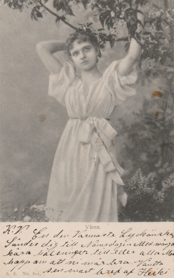 Postikortti, Kevät, vanha vuodelta 1904 Loviisaan