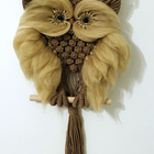 Makramee pöllö - Vaaleanruskea 2 - 30 cm x 58 cm - pikkukuva 2