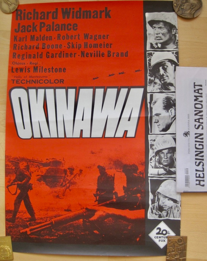VANHA Elokuvajuliste Okinawa Suomalainen 1950