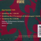 KANCHELI, GIYA: Symphonies 1, 4, 5 / Helsinki PHO / DePreist - pikkukuva 2