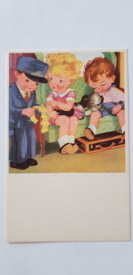 Nuoriväki junamatkalla kortti, Kuva Kirja Oy, kulkematon