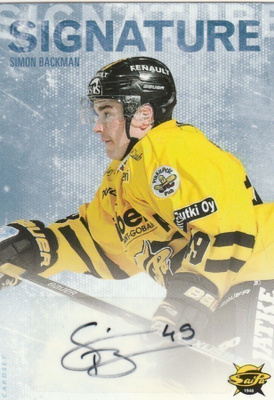 2016/17 Cardset Signature Simon Backman , Saipa