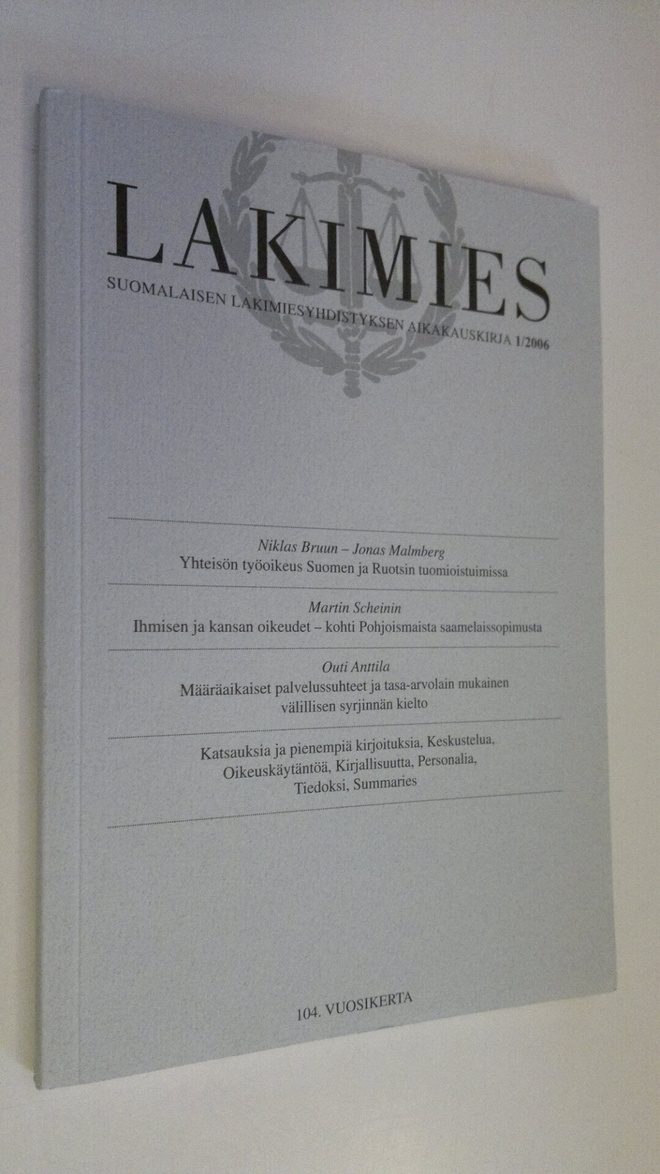 Lakimies 1/2006 : Suomalaisen lakimiesyhdistyksen aikakau...