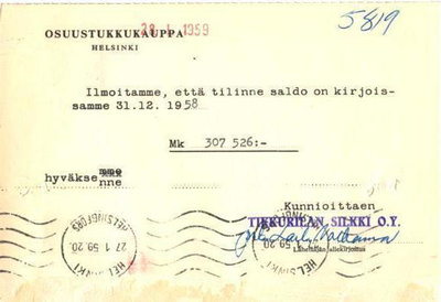FIRMAKORTTI TIKKURILA N SILKKI