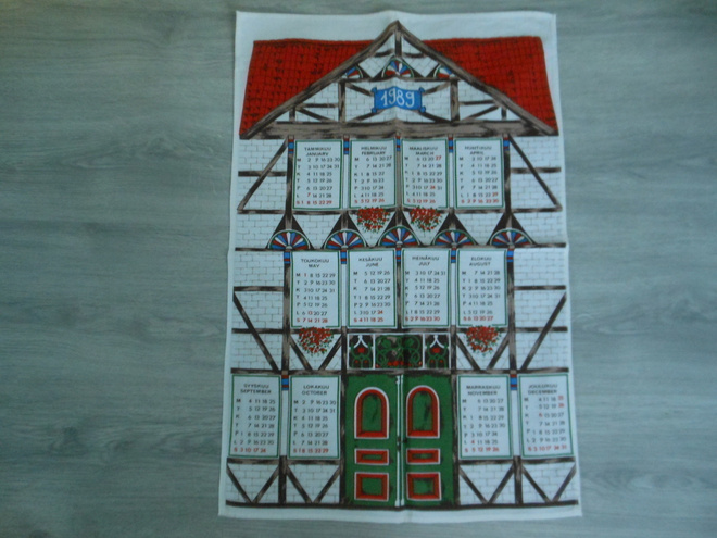 Kalenteripyyhe Vuodelta 1989