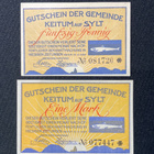 2 kpl Notgeld Keitum auf Sylt 15.4.1920. - pikkukuva 1