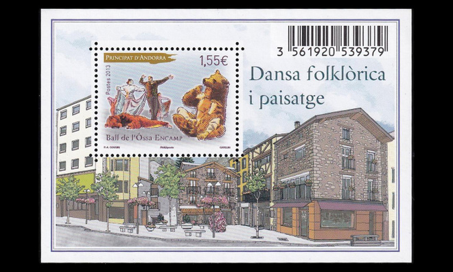 Andorra Fr 756BL10 ** Kansantanssit ja maisemat (2013)