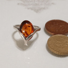 Upea Meripihka Hopea sormus 925, baltic amber,  - pikkukuva 4