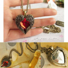 765 .. Retro Vintage Bronze Love Heart .. Kaulakoru - pikkukuva 3