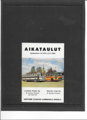 Aikataulut, Linjaliike Rajala/Sukulan Linja, 1979-80