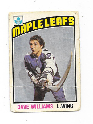 1976-77 OPC #373 Dave "Tiger" Williams , Toronto gooni RC