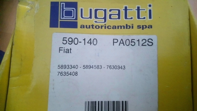 Fiat Tempra, Tipo, Uno Vesipumppu BUGATTI PA0512S 590-140