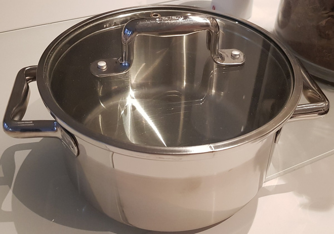 Tefal kannellinen teräs Kattila / Teräskattila lasikannella