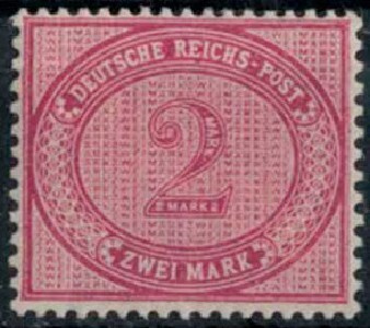 Saksa Mi 37 e braunpurpur +