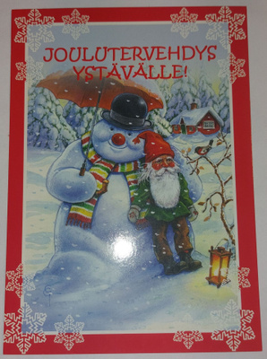 Joulukortti kiiltopinnalla