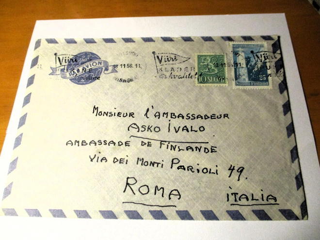 1956 Hki lentopostikuori Italiaan