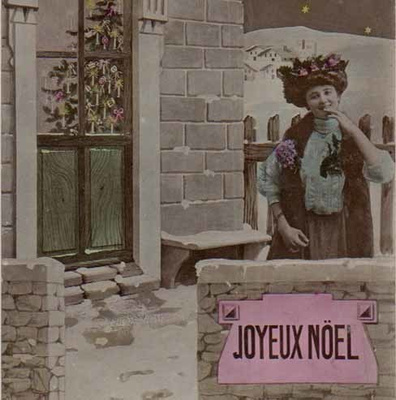 NAINEN / Pariisilainen nainen ja jouluinen talo. 1900-l.