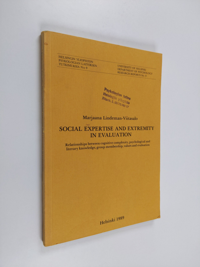 Marjaana Lindeman-Viitasalo : Social expertise and extrem...