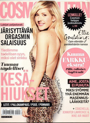Cosmopolitan n:o 4 2014 Ellie Goulding. Krista Järvinen. Muo