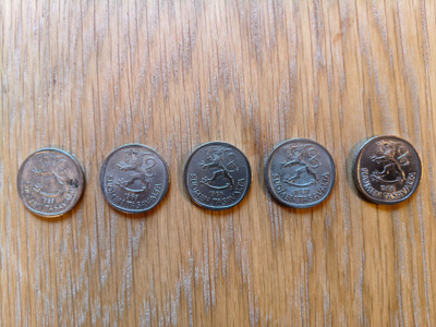 Hopeamarkkoja 1965-1968